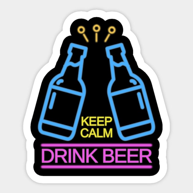 Keep calm Drink beer Sticker by LosAisFen